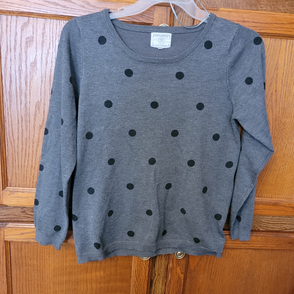 Gray Polka Dot Sweater Tote A